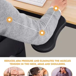 Harvic Arm Wrist Rest Support Armrest Desk Extender-PC Computer Laptop Desk Table Pad plastic Rotating Mouse Pad Holder for Table, Office, Chair, Desk Wrist Rest image 4