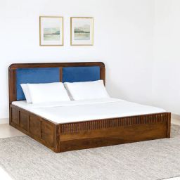 woodsworth from pepperfry Chadov Sheesham Wood Queen Size Bed In Provincial Teak Finish With Box Storage-picture-5