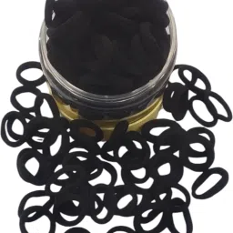 small hair rubber with jar of Mini Hair Ties pack of 100 Rubber Band-image-11