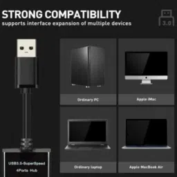 TERABYTE USB HUB 3.0 4 Port USB Hub 3.0 Adapter Cable with 5Gbps Speed, Laptop, PC Computers, with Led Indication USB Hub image 3