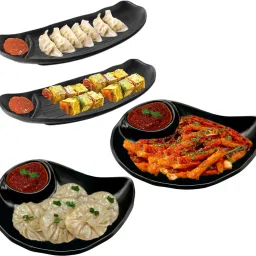 (Pack of 4) Multipurpose Chip N Dip Serving Platter for All Type of Snacks Chip & Dip Tray-image-28