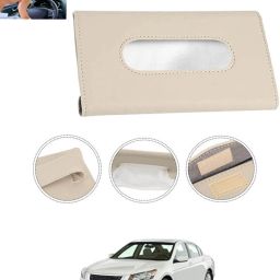 Beige Leatherite Rectangle Shape Fancy Design Tissue Dispencer For Car-311 Vehicle Tissue Dispenser-29