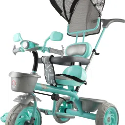 Tiny Trekker Musical Tricycle for Kids | 1.5 to 5 Years | Parental Push Handle | Foldable Canopy | Storage Baskets | Plug & Play Trikes for Girls Boys Tricycle-29