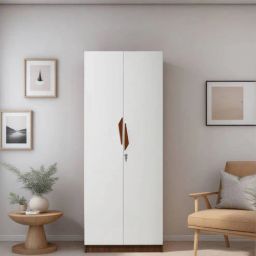 mintwud from pepperfry Maya 2 Door Wardrobe In Teak & White Finish-picture-17