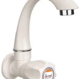 1 PVC Tap Kitchen Mixer White Faucet Polo Sink Cock for Bathroom wash Basins Pack Of 1 Bib Tap Faucet-image-4