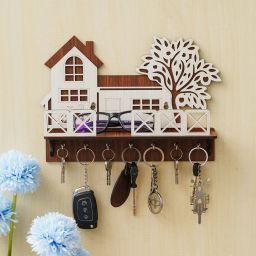 Premium Tree and Bicycle Wooden key chain Holder for home decor Wood Key Holder-image-52