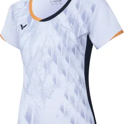 Women Printed V Neck Polyester White, Silver T-Shirt-image-50