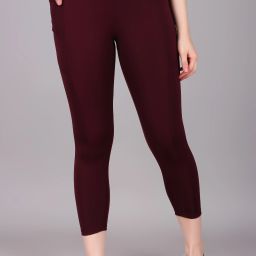 Solid Women Maroon Tights-image-74