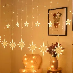 sinoman 4 Mtrs 12 Polor Star Warm White Corded LED Electric String-picture-48