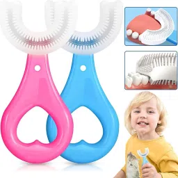 2-6 Years Kids Mouth Cleaning Teeth Brushing Silicone U-Shaped Ultra Soft Toothbrush-image-19