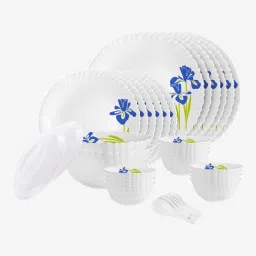 Pack of 34 Opalware Dazzle Blue Iris|Crockery Blue Dinner Set-image-35