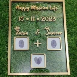 Wedding Thumb Print | Couple Gift| Finger Print Gift| Personalized Text 12 inch Wedding Thumb Print-image-23