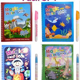 Pack of 4 Water Magic Books, Refillable Pens,Water Painting Drawing Book 2-10Y-image-40