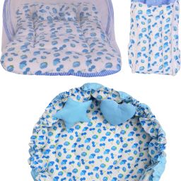 Cotton Infants New Born Baby Care Essential Bedding Set Combo Mosquito Net-18