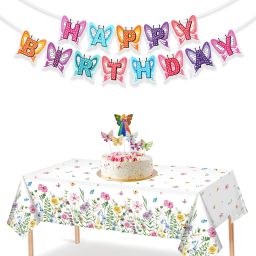 Butterfly Theme Happy Birthday Decoration Items for Girls-image-48