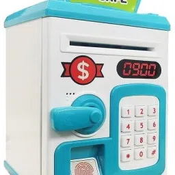 Fingerprint Money Safe ATM for Kids – Electronic Piggy Bank with Digital Keypad Coin Bank-42