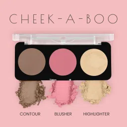 swiss beauty Cheek-A-Boo 3-in-1 Face Palette with Blusher , Contour and Highlighter image 3