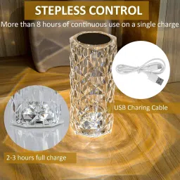 kva Crystal Lamp16 Color Changing Rose Crystal Diamond Table Lamp,USB Rechargeable Table Lamp image 3