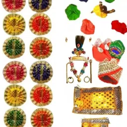 Size-0 12-Laddu Gopal Dress With 6-Napy, 2-Mukut Set, 1 Cushion Dress Dress-image-75