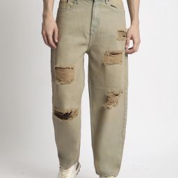 Men Regular Mid Rise Beige Jeans-image-19