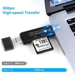 Good One USB-A 3.0 & Type C High-Speed Multi-Card Reader Supports All Standard Card Reader image 4