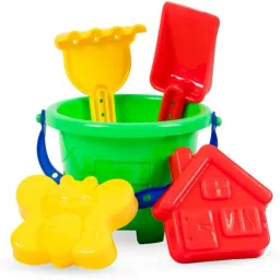 5 Pc Beach Toy Material Sandpit Bucket Animal Mould Beach Shovel Spade-11