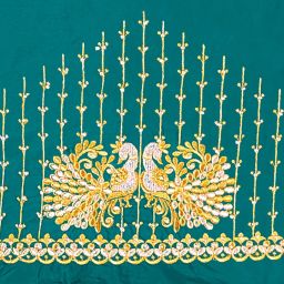 Unstitched Art Silk Blouse Material Embroidered-image-90