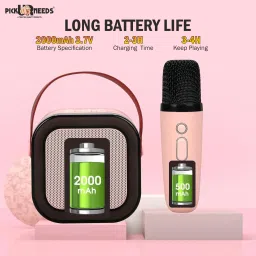daily needs shop Bluetooth Wireless Speaker With Karaoke Mic With RGB Light Rechargeable Microphone image 5
