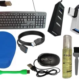 ANJO Wired Keyboard & Mouse-Wrist Pad-Hub 2.0-GelCleaner 3in1-LED-Ext. 1.5m-2in1 OTG Combo Set-12