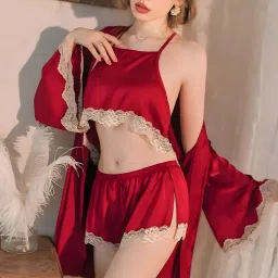 Pack of 3 Women Robe and Lingerie Set-picture-25