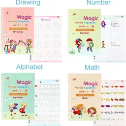 xortic Magic Practice Copybook, (4 BOOK + REFILL+ Pen + Grip) Number Tracing Book Set image 3