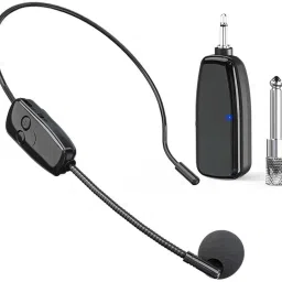 Wireless Headset Mic with Receiver for Speakers of 3.5mm/6.35mm Jack MIC-12