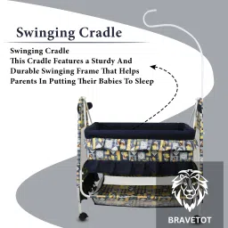 bravetot Baby Cradle With Mosquito Net , Swing & Storage image 2