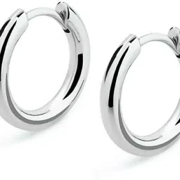 Mens Jewellery Valentine Multi Stud Hoop earrings for men/ Ear rings Combo For Men / Gents / Boys / unisex Non-Piercing Ear mens jewellery Salman khan style Earrings High Polish (PACK OF 1 PAIR) SILVER Stainless Steel Drops & Danglers, Huggie Earring, Hoop Earring-image-27