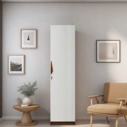 mintwud from pepperfry Maya 1 Door Wardrobe in Teak & White Finish-picture-34