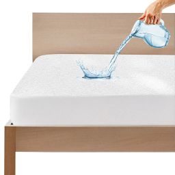 Fitted Double Size Breathable, Stretchable, Waterproof Mattress Cover-image-97