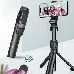 BYPOR High Quality XT02 Selfie Stick with Tripod Stand, Mobile Desktop Live Telescopic Bracket Handheld Bluetooth Selfie Artifact Mini Portable Selfie Monopods 3 Axis Gimbal for Mobile image 3