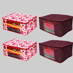 ANNORA INTERNATIONAL Saree Cover Pack of 4 Non Woven Fabric Best Stitching & High Quality Product Cotton Laundry Bag-picture-4