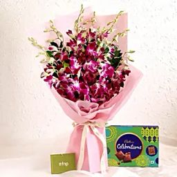 Splendid Love Orchids Bouquet Celebrations Box-35