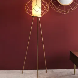 orange tree Orlando Gold Metal Shade Tripod Floor Lamp with Metal Base-picture-10