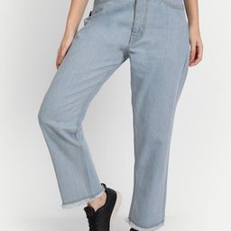 AngelFab Women Jean Straight Fit High-Rise Cotton Jeans-picture-0