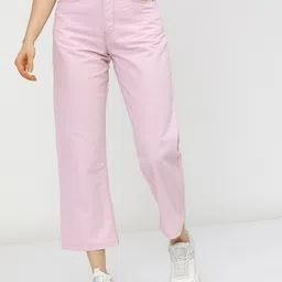Tokyo Talkies Women Pink Wide Leg Stretchable Jeans-image-14
