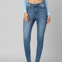 ONLY Women Blue Skinny Fit High-Rise Low Distress Jeans-picture-11