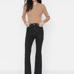 Trendyol Women Black Straight Fit Cotton Jeans-image-93