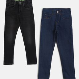 TALES & STORIES Boys Pack of 2 Cotton Slim Fit Stretchable Jeans-picture-18