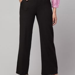 Orchid Blues Women Black High-Rise Double Button Jeans-45
