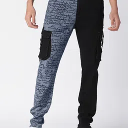 WAIMEA Men Black Skinny Fit Printed Stretchable Jeans-picture-16