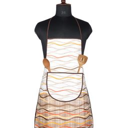 Kuber Industries Cream & Red Printed Kitchen Apron-20