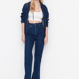 Trendyol Women Navy Blue High-Rise Jeans-image-24