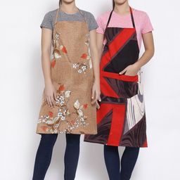 Arrabi Pack Of 2 Multicoloured Printed Aprons-19